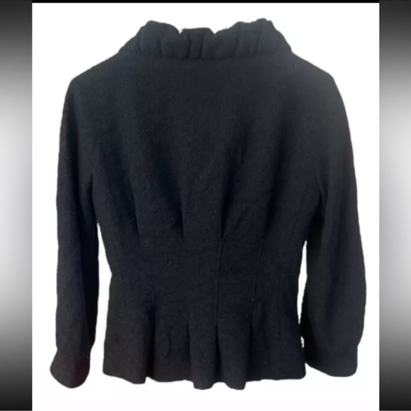 Moschino Cheap and Chic Y2K Black Wool Blazer Ruffle Collar Statement Jacket - Picture 2 of 7